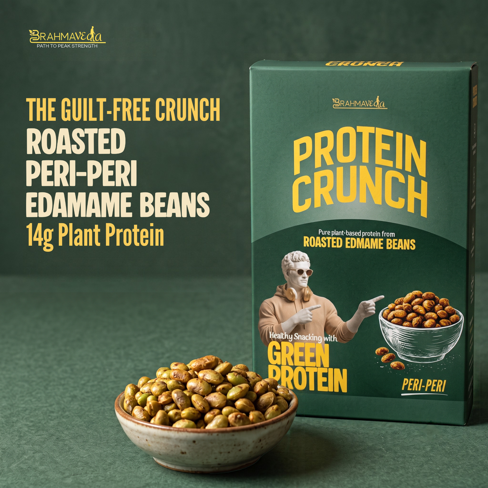 Protein Crunch Peri Peri 30g roasted edamame packedamame pack