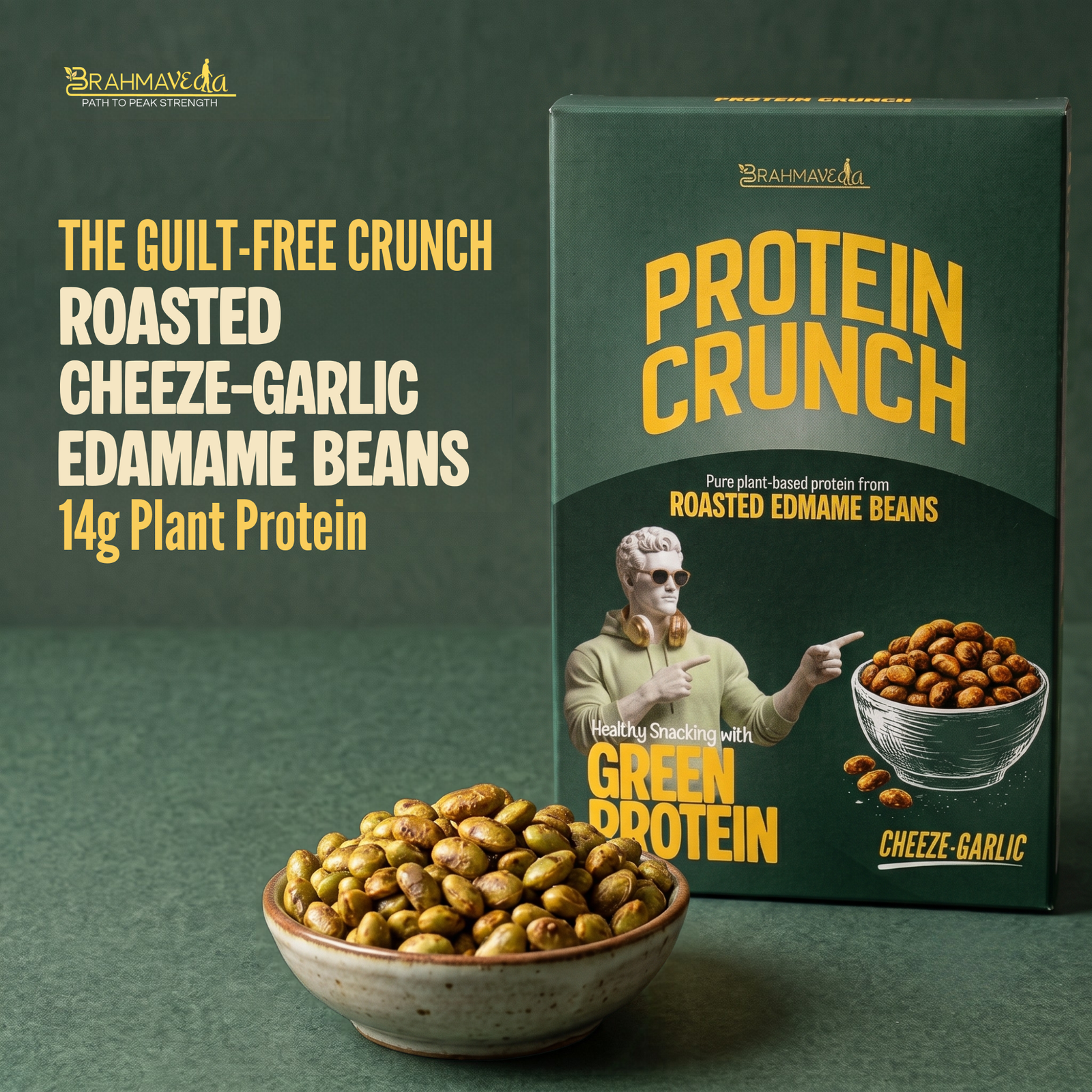 Protein Crunch Cheeze Garlic 30g roasted edamame pack
